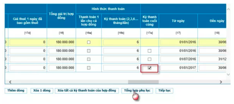 Bước 5 của việc kê khai thuế cho thuê nhà qua mạng